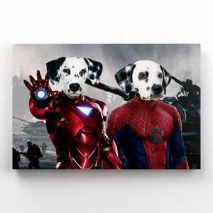 Iron Paw & Spider Paw: Custom Pet Canvas - Paw & Glory - Dog Portraits - Pet Portraits