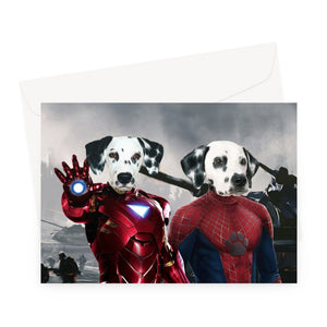 Iron Paw & Spider Paw: Custom Pet Greeting Card - Paw & Glory - Dog Portraits - Pet Portraits