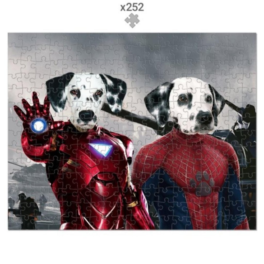 Iron Paw & Spider Paw: Custom Pet Puzzle - Paw & Glory - Dog Portraits - Pet Portraits