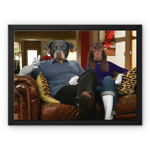 Jay & Gloria (Modern Family Inspired): Custom Pet Canvas - Paw & Glory - Dog Portraits - Pet Portraits