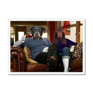 Jay & Gloria (Modern Family Inspired): Custom Pet Portrait - Paw & Glory - Dog Portraits - Pet Portraits