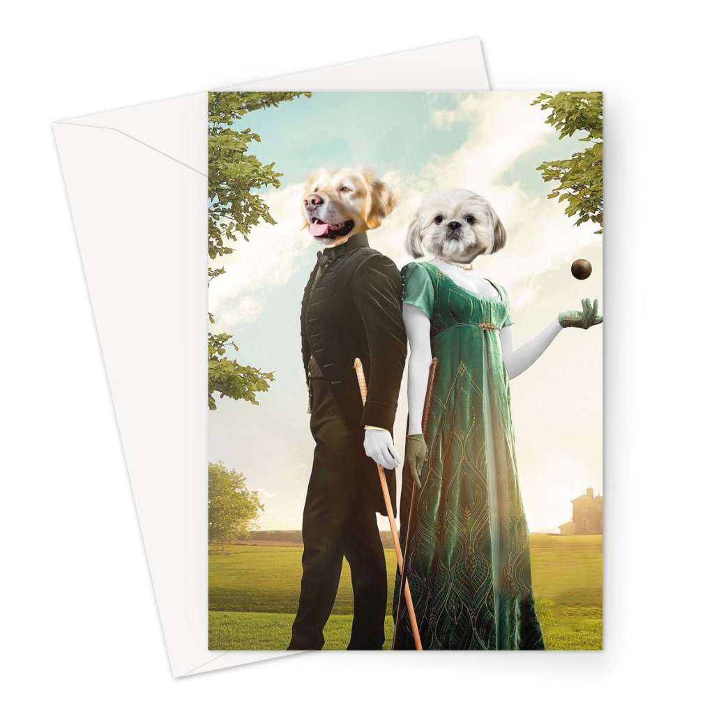 Kate & Anthony (Bridgerton Inspired): Custom Pet Greeting Card - Paw & Glory - #pet portraits# - #dog portraits# - #pet portraits uk#