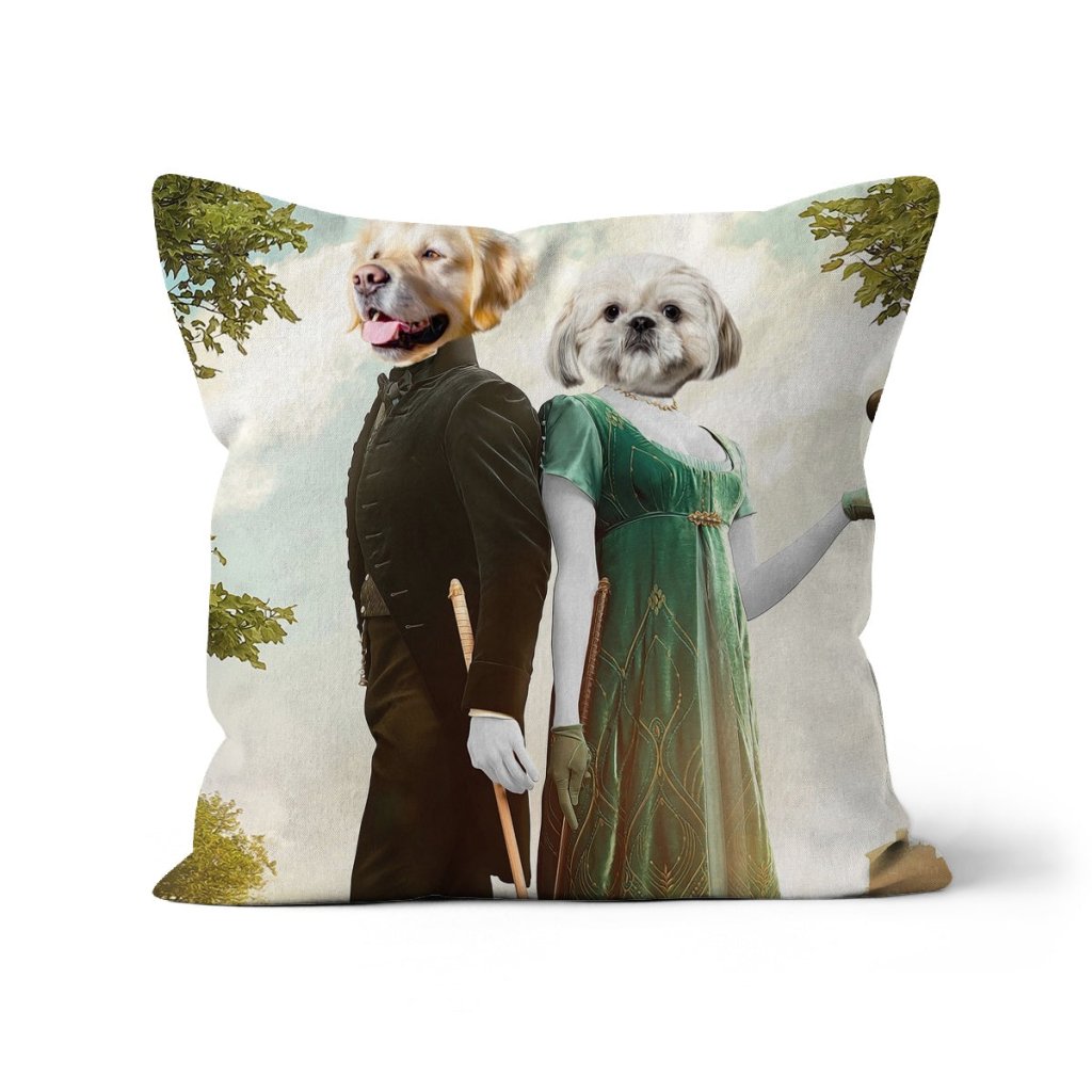 Kate & Anthony (Bridgerton Inspired): Custom Pet Pillow - Paw & Glory - Dog Portraits - Pet Portraits