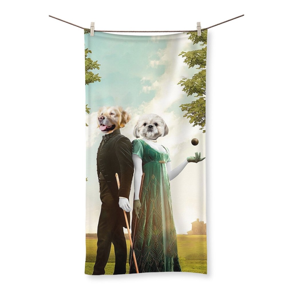 Kate & Anthony (Bridgerton Inspired): Custom Pet Towel - Paw & Glory - Dog Portraits - Pet Portraits