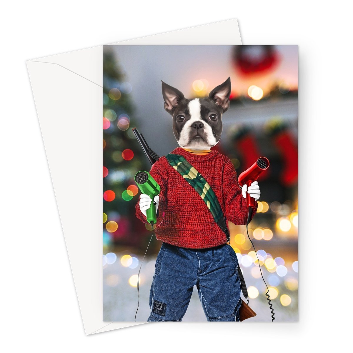 Kevinnn (Home Alone 1 Inspired): Custom Pet Greeting Card - Paw & Glory - Dog Portraits - Pet Portraits