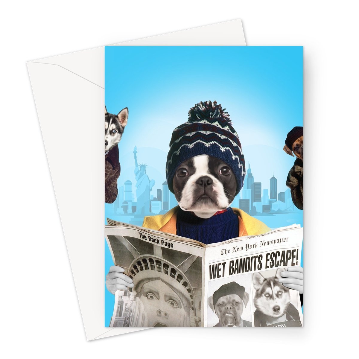 Kevinnn (Home Alone 2 Inspired): Custom Pet Greeting Card - Paw & Glory - Dog Portraits - Pet Portraits