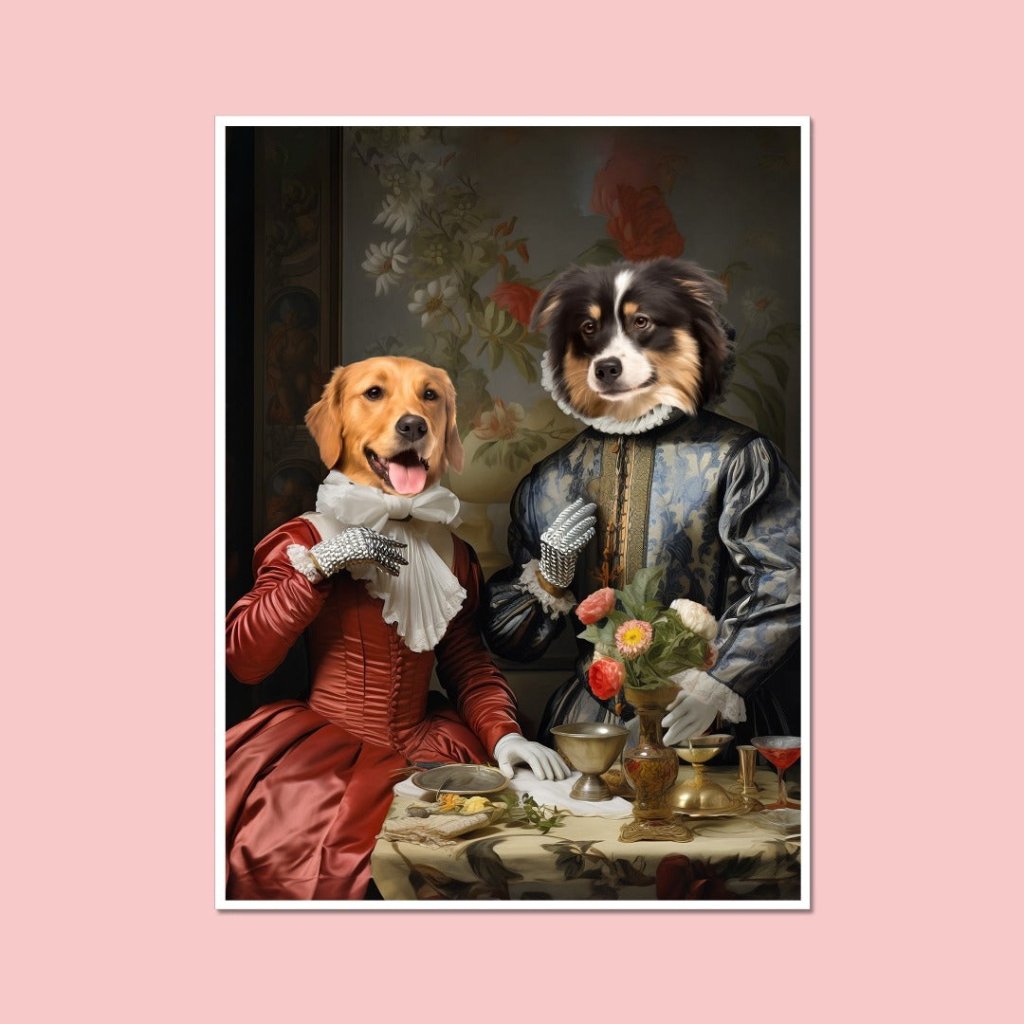 Knight Bachelor and Knight's Wife: Custom Pet Poster - Paw & Glory - #pet portraits# - #dog portraits# - #pet portraits uk#