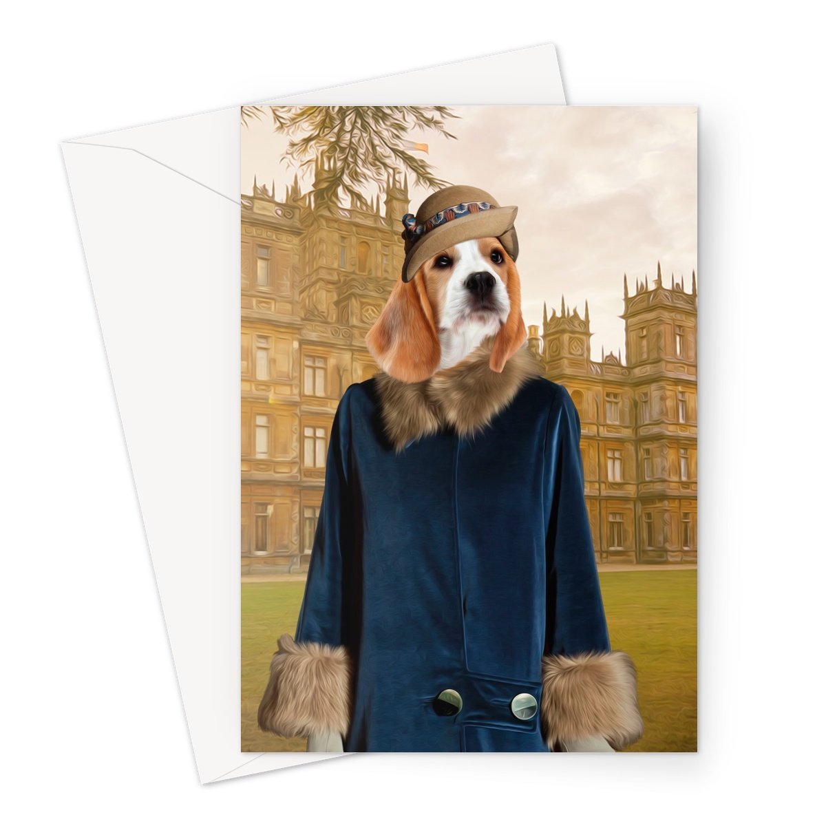 Lady Anne (Downton Abbey Inspired): Custom Pet Greeting Card - Paw & Glory - Dog Portraits - Pet Portraits