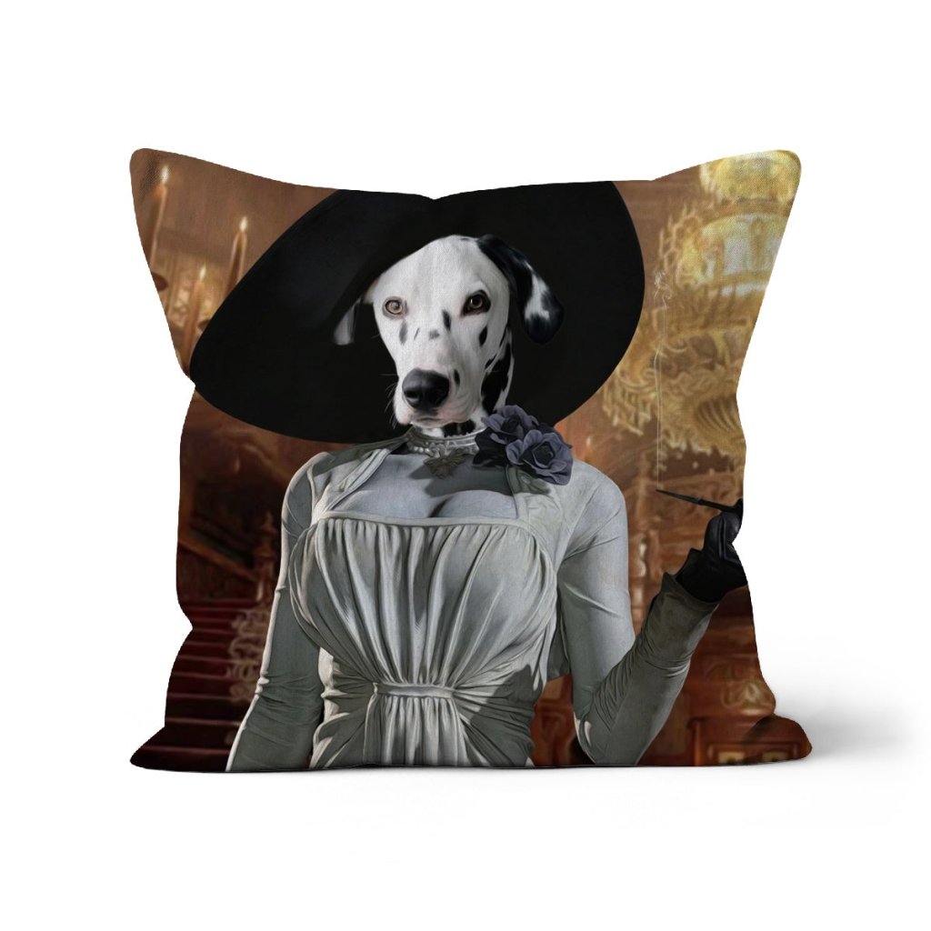 Lady Dimitrescu (Resident Evil Inspired): Custom Pet Pillow - Paw & Glory - Dog Portraits - Pet Portraits