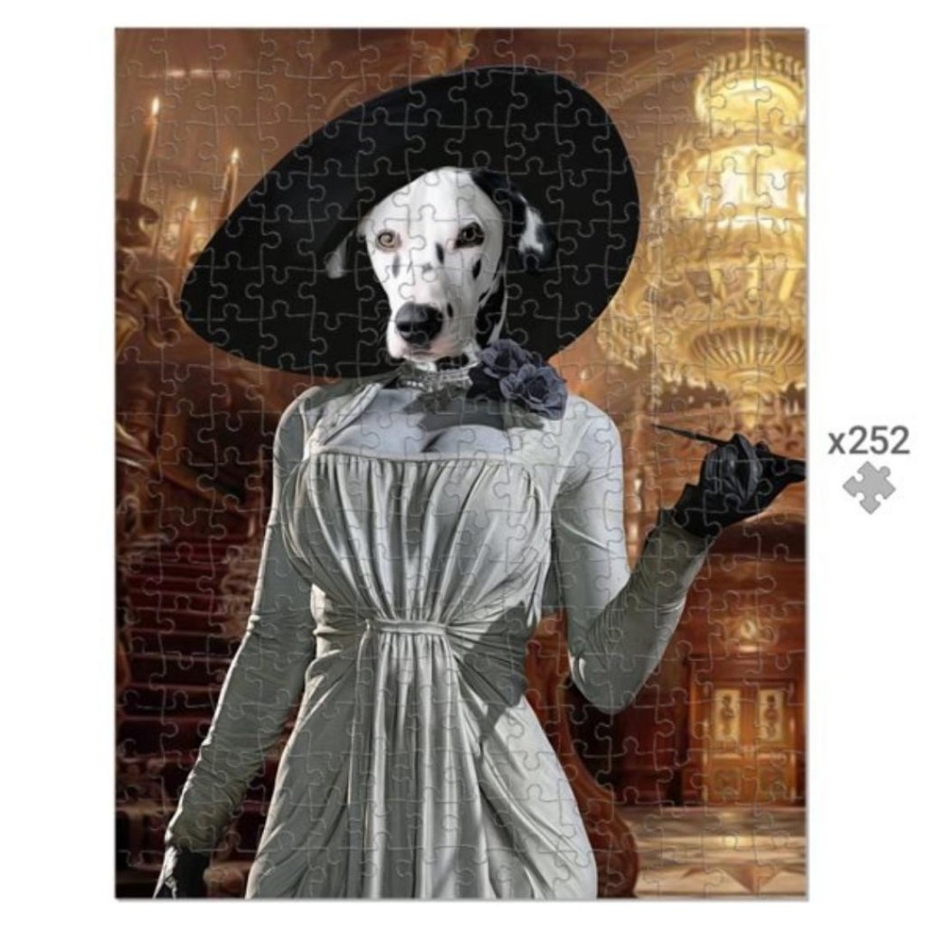 Lady Dimitrescu (Resident Evil Inspired): Custom Pet Puzzle - Paw & Glory - Dog Portraits - Pet Portraits