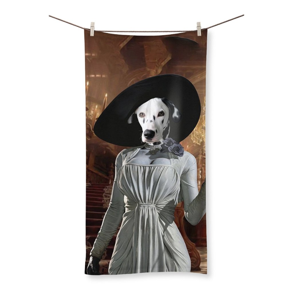 Lady Dimitrescu (Resident Evil Inspired): Custom Pet Towel - Paw & Glory - Dog Portraits - Pet Portraits