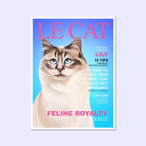 Le Cat: Custom Pet Portrait - Paw & Glory - Dog Portraits - Pet Portraits