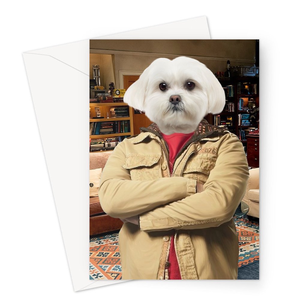 Leonard Hofstadter (Big Bang Theory): Custom Pet Greeting Card - Paw & Glory - Dog Portraits - Pet Portraits