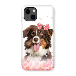 Love Bomb: Custom Modern One Pet Snap Phone Case - Paw & Glory - Dog Portraits - Pet Portraits