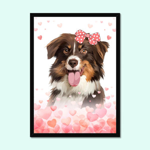 Love Bomb: Framed Pet Portrait - Paw & Glory - Dog Portraits - Pet Portraits