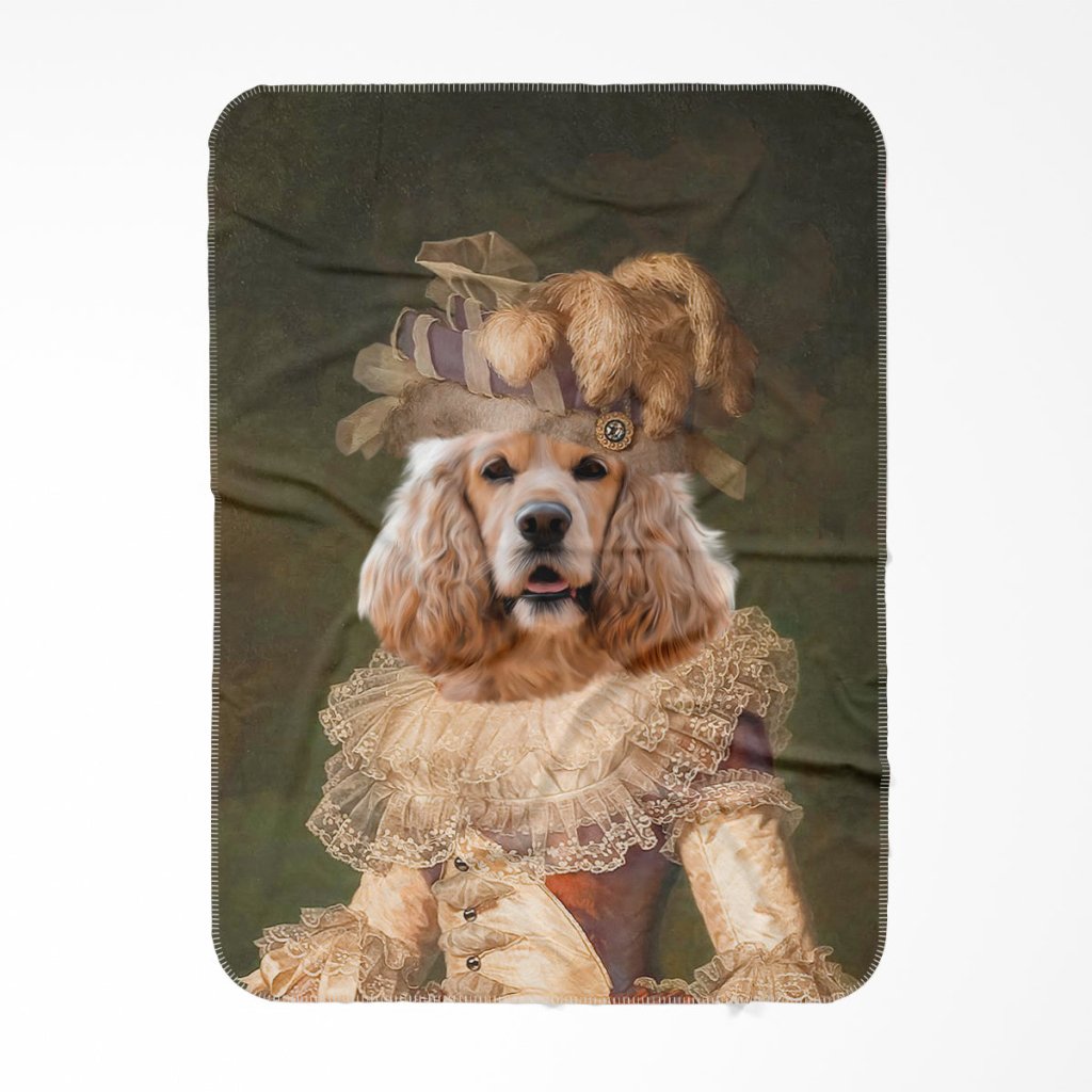 Marie Antoinette: Custom Pet Blanket - Paw & Glory - Dog Portraits - Pet Portraits