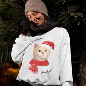 Meowy Christmas Custom Pet Sweatshirt - Paw & Glory - Dog Portraits - Pet Portraits