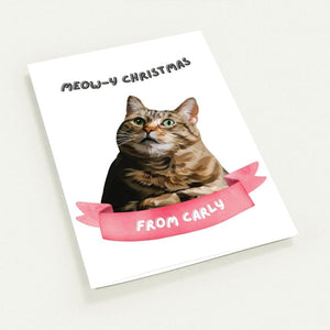 Meowy Christmas Modern Cat Greetings Cards - Paw & Glory - Dog Portraits - Pet Portraits