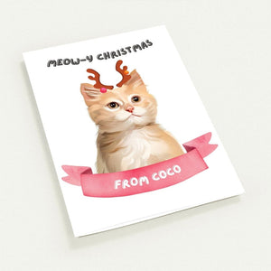 Meowy Christmas Modern Cat Greetings Cards - Paw & Glory - Dog Portraits - Pet Portraits