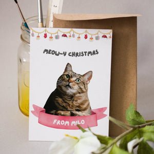 Meowy Christmas Modern Greetings Cards - Paw & Glory - Dog Portraits - Pet Portraits