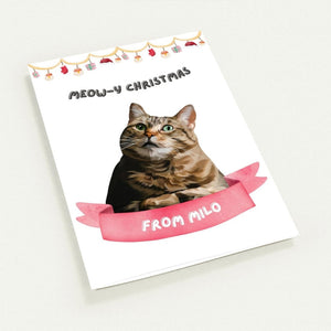 Meowy Christmas Modern Greetings Cards - Paw & Glory - Dog Portraits - Pet Portraits