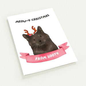 Meowy Christmas Watercolour Cat Greetings Cards - Paw & Glory - Dog Portraits - Pet Portraits