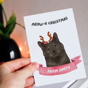 Meowy Christmas Watercolour Cat Greetings Cards - Paw & Glory - Dog Portraits - Pet Portraits