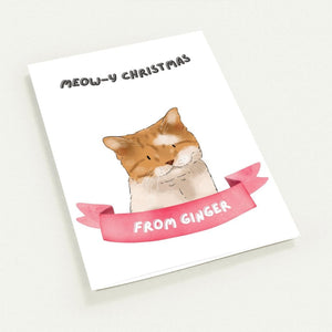 Meowy Christmas Watercolour Cat Greetings Cards - Paw & Glory - Dog Portraits - Pet Portraits