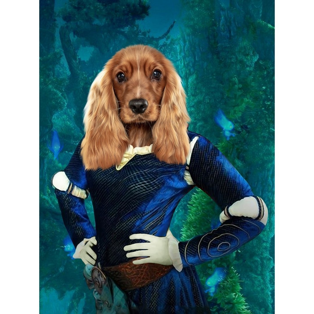 Merida (Brave Inspired): Custom Digital Download Pet Portrait - Paw & Glory - Dog Portraits - Pet Portraits