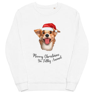 Merry Christmas Ya Filthy Animal Cartoon Pet Face Sweatshirt - Paw & Glory - Dog Portraits - Pet Portraits