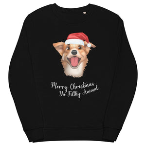 Merry Christmas Ya Filthy Animal Cartoon Pet Face Sweatshirt - Paw & Glory - Dog Portraits - Pet Portraits