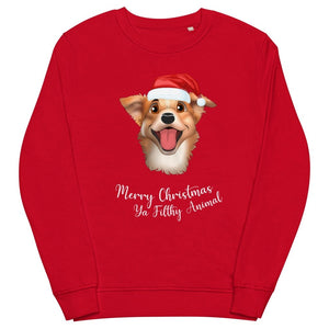 Merry Christmas Ya Filthy Animal Cartoon Pet Face Sweatshirt - Paw & Glory - Dog Portraits - Pet Portraits