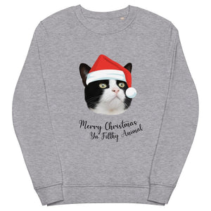 Merry Christmas Ya Filthy Animal Minimalist Pet Face Sweatshirt - Paw & Glory - Dog Portraits - Pet Portraits