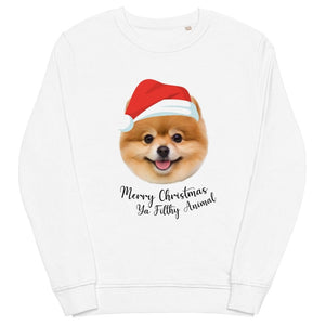 Merry Christmas Ya Filthy Animal Minimalist Pet Face Sweatshirt - Paw & Glory - Dog Portraits - Pet Portraits