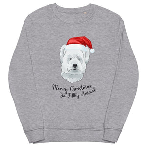 Merry Christmas Ya Filthy Animal Watercolour Pet Face Sweatshirt - Paw & Glory - Dog Portraits - Pet Portraits