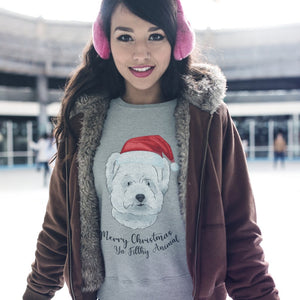 Merry Christmas Ya Filthy Animal Watercolour Pet Face Sweatshirt - Paw & Glory - Dog Portraits - Pet Portraits