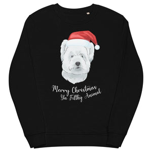 Merry Christmas Ya Filthy Animal Watercolour Pet Face Sweatshirt - Paw & Glory - Dog Portraits - Pet Portraits