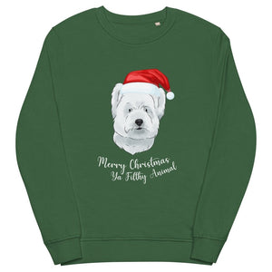 Merry Christmas Ya Filthy Animal Watercolour Pet Face Sweatshirt - Paw & Glory - Dog Portraits - Pet Portraits