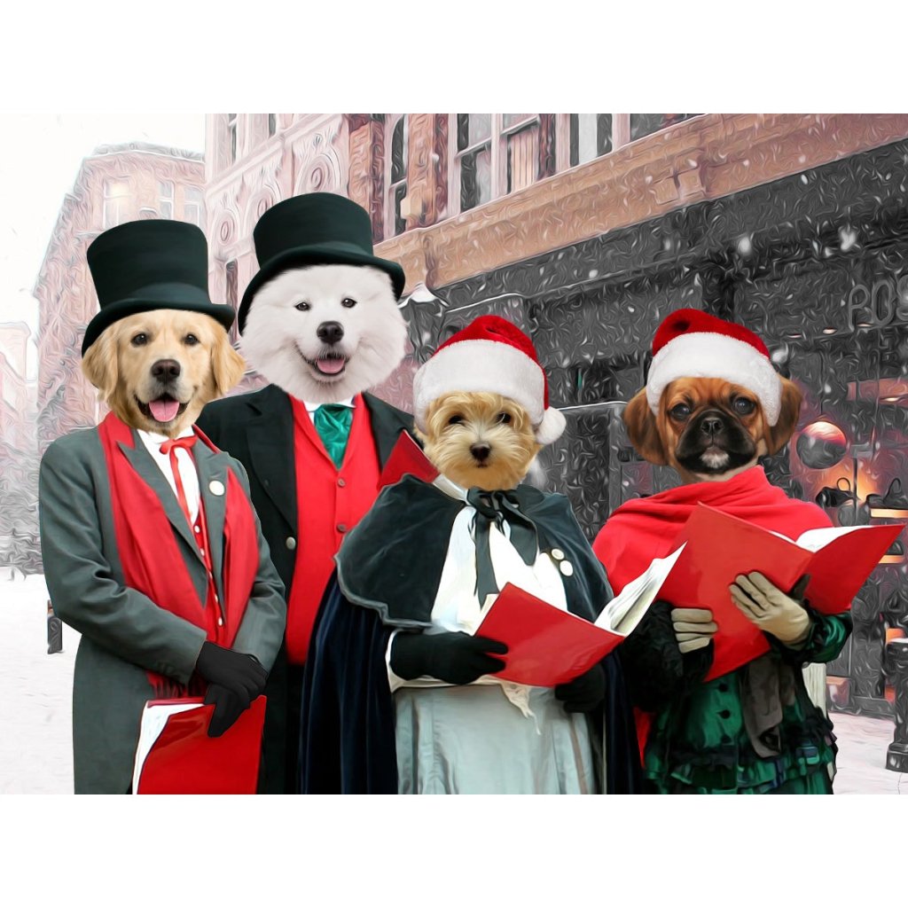 Merry Melodies Choir: Custom Digital Download Pet Portrait - Paw & Glory - Dog Portraits - Pet Portraits