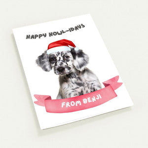 Minimalist Happy Howlidays Christmas Cards - Paw & Glory - Dog Portraits - Pet Portraits