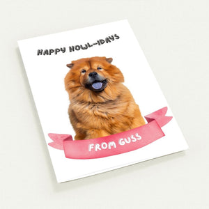 Minimalist Happy Howlidays Christmas Cards - Paw & Glory - Dog Portraits - Pet Portraits