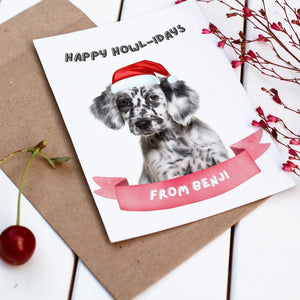 Minimalist Happy Howlidays Christmas Cards - Paw & Glory - Dog Portraits - Pet Portraits