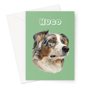 Modern: Custom 1 Pet Greeting Card - Paw & Glory - Dog Portraits - Pet Portraits