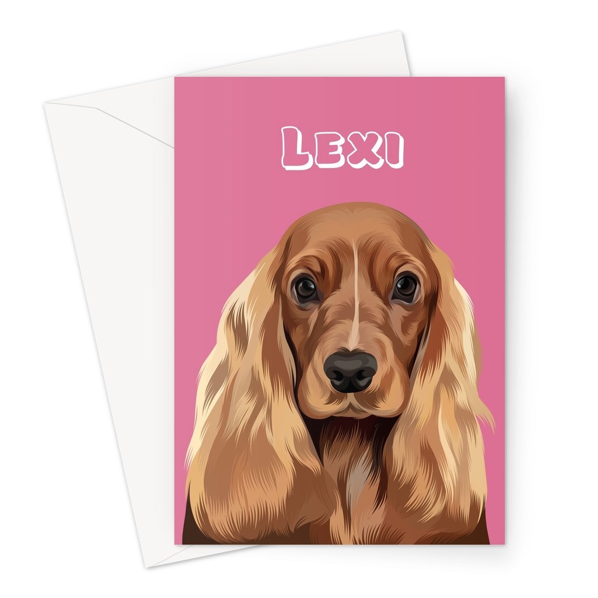 Modern: Custom 1 Pet Greeting Card - Paw & Glory - Dog Portraits - Pet Portraits