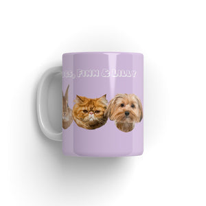 Modern: Custom Four Pet Coffee Mug - Paw & Glory - Dog Portraits - Pet Portraits