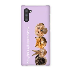 Modern: Custom Four Pet Phone Case - Paw & Glory - Dog Portraits - Pet Portraits