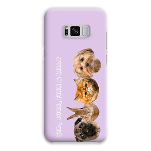 Modern: Custom Four Pet Phone Case - Paw & Glory - Dog Portraits - Pet Portraits