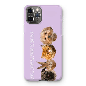 Modern: Custom Four Pet Phone Case - Paw & Glory - Dog Portraits - Pet Portraits