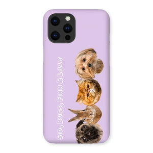 Modern: Custom Four Pet Phone Case - Paw & Glory - Dog Portraits - Pet Portraits