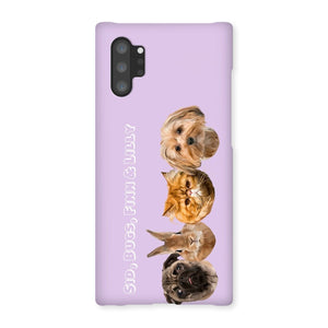 Modern: Custom Four Pet Phone Case - Paw & Glory - Dog Portraits - Pet Portraits